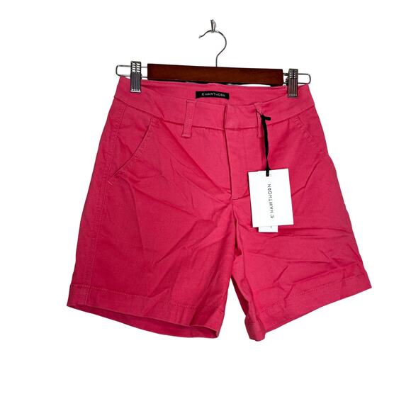 41 Hawthorn Women’s Chino Shorts Pink Solid Regular Fit Flat Front NWT Size 0 - Picture 2 of 8